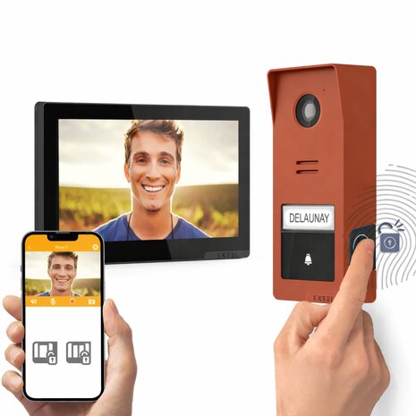 Extel 720337 Wave 3 draadloze video intercom terracotta