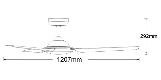 Beacon 51302449 Bayside Somerset plafondventilator zwart 122 cm afmetingen