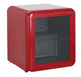 Exquisit KB50-RETRORED mini koelkast met retro design en glazen deur rood 48 liter Exquisit KB50-RETRORED mini koelkast met retro design en glazen deur rood 48 liter