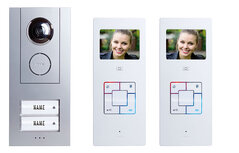 M-E Vistus VD ALU-6320 S video intercom deurbel met 2 beldrukker knoppen zilver M-E Vistus VD ALU-6320 S video intercom deurbel met 2 beldrukker knoppen zilver