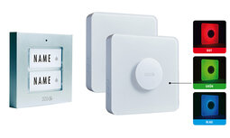 M-E BELL-442-S draadloze deurbel zilver voor 2 appartementen M-E BELL-442-S draadloze deurbel zilver voor 2 appartementen