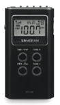Sangean DT-120 Black AM/FM-stereo kleine zakradio zwart op batterijen Sangean DT-120 Black AM/FM-stereo kleine zakradio zwart op batterijen