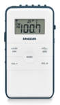 Sangean DT-140 White Blue AM/FM oplaadbare pocketradio wit blauw Sangean DT-140 White Blue AM/FM oplaadbare pocketradio wit blauw